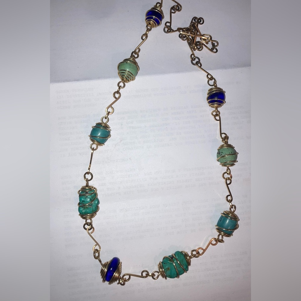 Handmade Copper and Turquoise Necklace